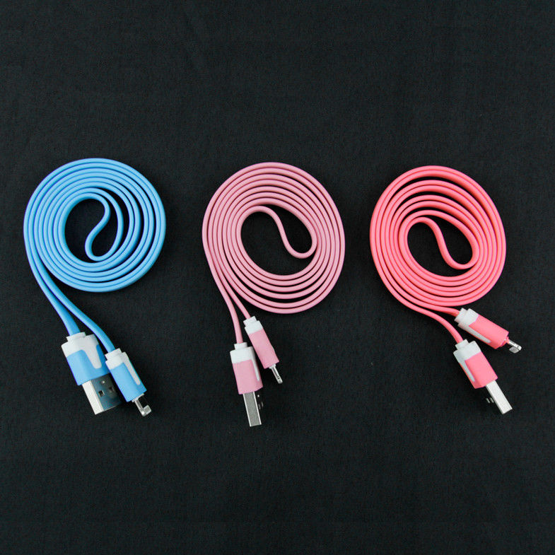 شقة المعكرونة أبل 8 دبوس البرق لكابل USB لفون 5 5S 5C بود باد