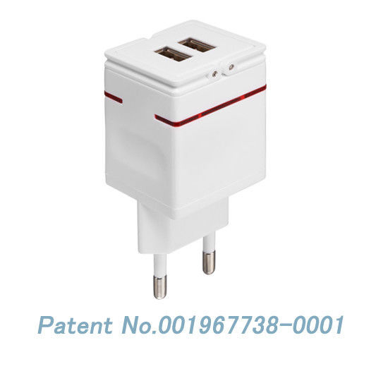 MLP01-E الاتحاد الأوروبي التوصيل المزدوج USB الهاتف الخليوي شاحن السفر مع الناتج الحالي 2.1 أمبير لباد، اي فون، آي بود