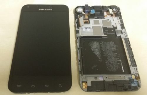 800X480 شاشة LCD سامسونج مع الإطار لS2 LCD I9100 مع محول الأرقام الأسود